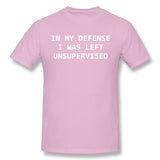 Mens Novelty T-Shirt IN MY DEFENSE Comfy Round Neck Short Sleeves Blouse Tops