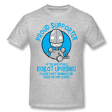 Men's Casual T-shirt Robot Uprising Breathable Crew Neck Short Sleeves Tees
