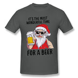 Men's Casual T-shirt Xmas Santa Cool Round Neck Short Sleeves Blouse Tops