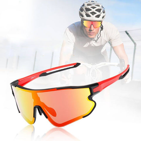 Polarized Cycling Glasses with 3 Interchangeable Lenses, Sports Sunglasses for Men Women Youth Fishing Golf Motorcycle Biking Baseball Running