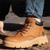 Steel Toe Work Boots for Men Lightweight Breathable Safety Slip-Resistant Durable Work Shoes for Construction & Warehouse