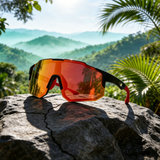Polarized Sports Sunglasses for Men Women, UV Protection Half Frame Comfortable for Running Cycling Driving