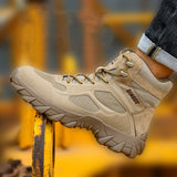 Waterproof Steel Toe Boots for Men Comfortable Safety Work Indestructible Shoes Lightweight Non Slip Puncture Resistant Industrial Construction