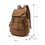 Canvas Backpack Unisex Vintage Casual Rucksack Laptop Daypacks Schoolbag College Bookbag Hiking Camping Travel Bag Coffee