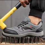 Steel Toe Shoes for Women Men Non Slip Work Sneakers Indestructible Lightweight Breathable Construction Sneakers Puncture Proof Ergonomic Design