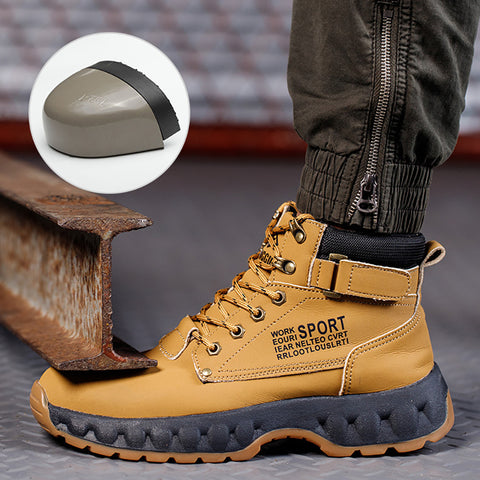 Steel Toe Boots for Men Indestructible Breathable High Top Work Lightweight Safety Shoes Non Slip Work Industry Construction