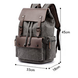 Canvas Backpack Vintage Daypack for Men Women Casual Rucksack 15 inch Laptop Schoolbag College Bookbag Hiking Camping Travel Bag