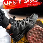 Steel Toe Boots for Women Men, Waterproof Lightweight Industrial Construction Safety Work Non-slip Shoes