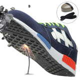 Steel Toe Shoes for Men Indestructible Work Women Puncture Proof Comfortable Slip On Breathable Lightweight Safety Sneakers Industrial Coustruction