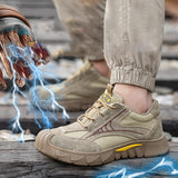 Steel Toe Shoes for Women Lightweight Safety Sneakers Air Cushion Comfortable Slip Resistant Indestructible Men Puncture Proof Work Shoe