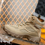 Waterproof Steel Toe Boots for Men Comfortable Safety Work Indestructible Shoes Lightweight Non Slip Puncture Resistant Industrial Construction