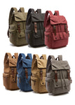 Canvas Backpack Unisex Vintage Casual Rucksack Laptop Daypacks Schoolbag College Bookbag Hiking Camping Travel Bag Coffee