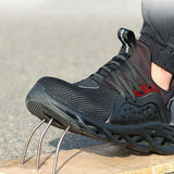 Men's Work Shoes Lightweight Indestructible Composite Toe Safety Breathable Industrial Construction Casual Working Sneakers