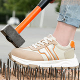 Steel Toe Shoes for Women Non Slip Composite Work Indestructible Comfortable Safety Tennis Lightweight Breathable Construction Sneakers Puncture Proof