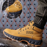 Steel Toe Boots for Men Indestructible Breathable High Top Work Lightweight Safety Shoes Non Slip Work Industry Construction