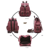 Vintage Canvas Backpack for Women, Durable Casual Daypack, Large Capacity Travel Rucksack Fits for Hiking and Daily Use