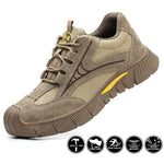 Steel Toe Shoes for Women Lightweight Safety Sneakers Air Cushion Comfortable Slip Resistant Indestructible Men Puncture Proof Work Shoe