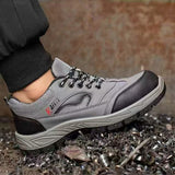 Steel Toe Shoes for Women Men Non Slip Work Sneakers Indestructible Lightweight Breathable Construction Sneakers Puncture Proof Ergonomic Design
