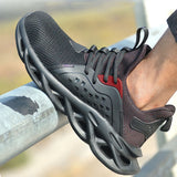 Men's Work Shoes Lightweight Indestructible Composite Toe Safety Breathable Industrial Construction Casual Working Sneakers