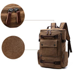 Canvas Weekender Travel Duffel Backpack Hybrid Hiking Rucksack Laptop Backpack for Outdoor Sports Camping Climbing Gym