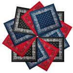 100% Cotton 12 Pack Bandanas for Men & Women Multi-Purpose Bandana Headbands Square Head Scarf