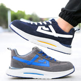 Steel Toe Shoes for Men Women Work Shoes Safety Sneakers Shoes Comfortable Lightweight Puncture Proof Slip on Indestructible