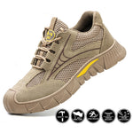 Steel Toe Shoes for Women Lightweight Safety Sneakers Air Cushion Comfortable Slip Resistant Indestructible Men Puncture Proof Work Shoe