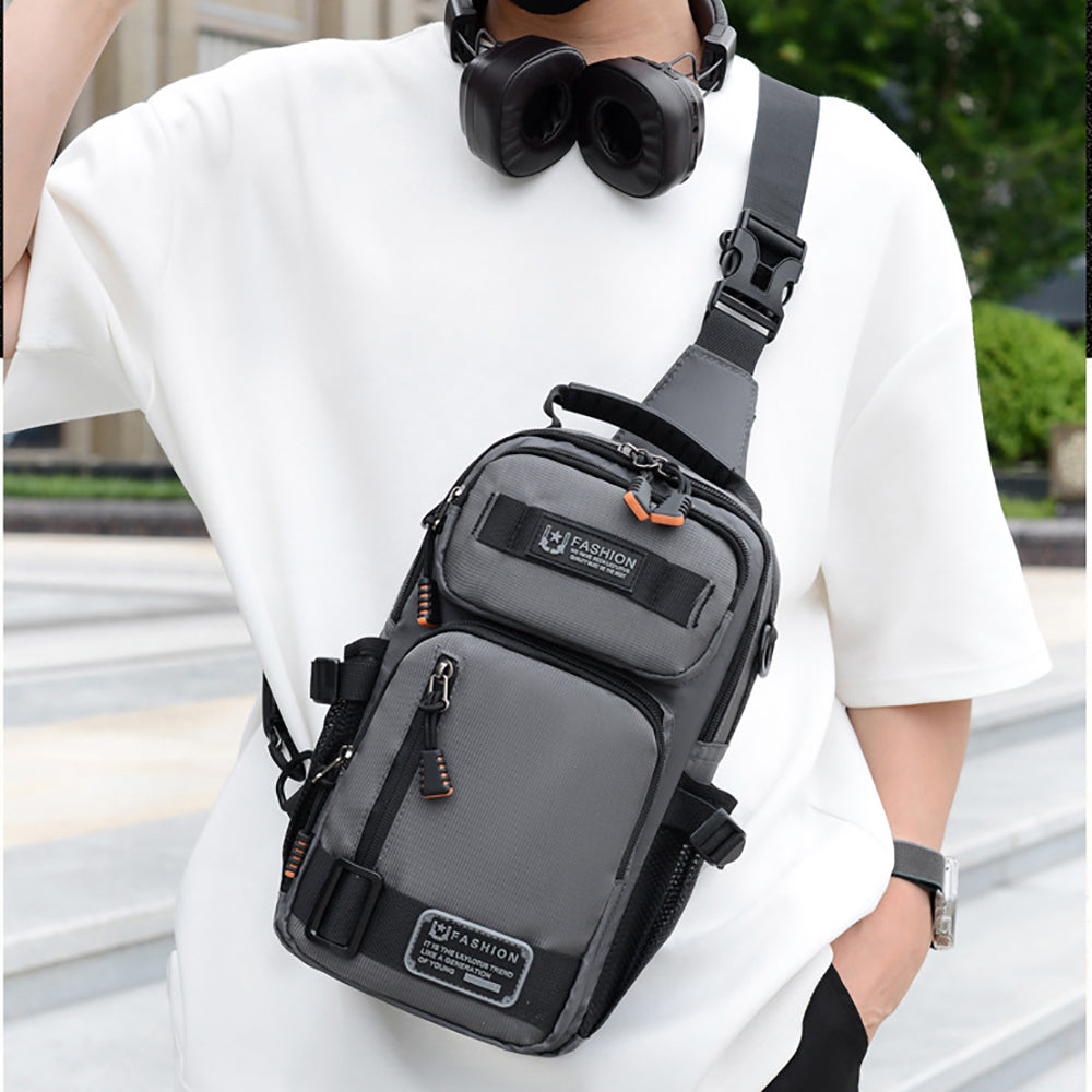 crossbody sling backpack sling bag travel hiking chest bag daypack for Men Women with Charger & Headphone Hole Can be used as a crossbody bag WATERFLY Crossbody Sling Backpack Sling