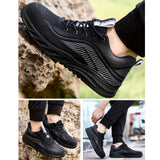 Steel Toe Shoes for Men Work Lightweight Safety Sneakers with Kevlar Puncture Resistant Midsole for Construction Warehouse