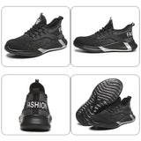 Steel Toe Shoes for Men Work Women Lightweight Air Cushion Sneakers Slip Resistant Safety Indestructible