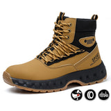 Steel Toe Boots for Men Indestructible Breathable High Top Work Lightweight Safety Shoes Non Slip Work Industry Construction