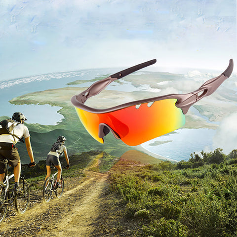 Polarized Sports Sunglasses Cycling Sun Glasses for Men Women with 5 Lenes for Running Baseball Golf Driving