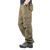 Mens Tactical Ripstop Cargo Work Pants Relaxed Fit Stretch with 6 Pockets Breathable Hiking Construction