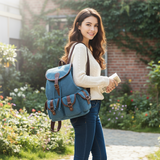 Vintage Canvas Backpack for Women, Durable Casual Daypack, Large Capacity Travel Rucksack Fits for Hiking and Daily Use