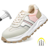 Steel Toe Shoes for Women Non Slip Composite Work Indestructible Comfortable Safety Tennis Lightweight Breathable Construction Sneakers Puncture Proof