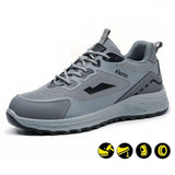 Steel Toe Sneakers for Men Women Lightweight Safety Shoes Comfortable Puncture Proof Slip On Indestructible Work