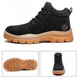 Steel Toe Work Boots for Men Lightweight Breathable Safety Slip-Resistant Durable Work Shoes for Construction & Warehouse