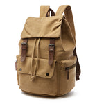 Canvas Backpack Unisex Vintage Casual Rucksack Laptop Daypacks Schoolbag College Bookbag Hiking Camping Travel Bag Coffee