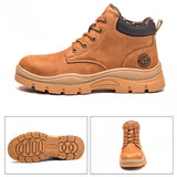 Steel Toe Work Boots for Men Lightweight Breathable Safety Slip-Resistant Durable Work Shoes for Construction & Warehouse