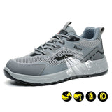 Steel Toe Sneakers for Men Women Lightweight Safety Shoes Comfortable Puncture Proof Slip On Indestructible Work