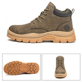 Steel Toe Work Boots for Men Lightweight Breathable Safety Slip-Resistant Durable Work Shoes for Construction & Warehouse