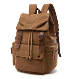 Canvas Backpack Unisex Vintage Casual Rucksack Laptop Daypacks Schoolbag College Bookbag Hiking Camping Travel Bag Coffee