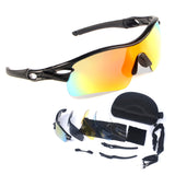 Polarized Sports Sunglasses Cycling Sun Glasses for Men Women with 5 Interchangeable Lenses for Cycling Outdoor Running Baseball Golf Driving