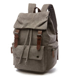 Canvas Backpack Unisex Vintage Casual Rucksack Laptop Daypacks Schoolbag College Bookbag Hiking Camping Travel Bag Coffee