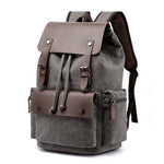 Canvas Backpack Vintage Daypack for Men Women Casual Rucksack 15 inch Laptop Schoolbag College Bookbag Hiking Camping Travel Bag