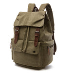 Canvas Backpack Unisex Vintage Casual Rucksack Laptop Daypacks Schoolbag College Bookbag Hiking Camping Travel Bag Coffee