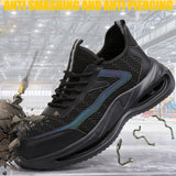 Waterproof Steel Toe Shoes for Men Women Non Slip Work Safety Sneakers Air Cushion Comfortable Industrial Tennis Lightweight Footwear