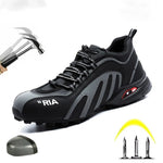 Steel Toe Work Shoes for Men Women, Breathable Puncture Resistant Safety Indestructible Construction Industrial Sneakers