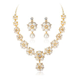 Pearl Crystal Backdrop Bridal Necklace Wedding jewelry