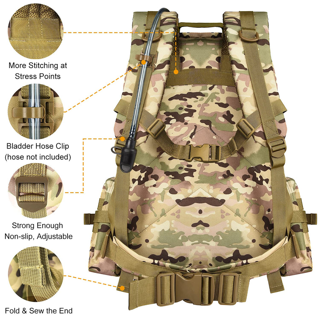 55l hiking camping bag army military tactical trekking rucksack backpack Military Tactical Backpack 55L Molle Bag Army Assault Pack Detachable – Design Life Bar